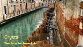 Presentation with venice - Beautiful presentation theme featuring works-in-a-canal backdrop and a tawny brown colored foreground