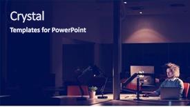  Presentation with dark night - Cool new slide deck with works in the later time backdrop and a navy blue colored foreground