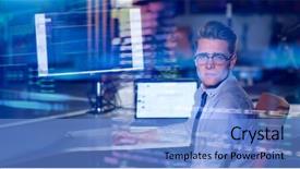  Presentation with dark night - Presentation theme enhanced with works in the later time background and a light blue colored foreground