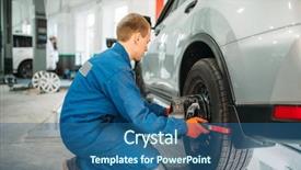  Presentation with mechanic inspection tablet - Colorful PPT layouts enhanced with works on collapse of convergence backdrop and a ocean colored foreground