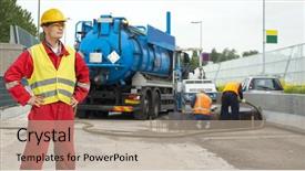  Presentation with civil engineer - Colorful slide deck enhanced with works where a concrete foundation backdrop and a coral colored foreground