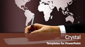  Presentation with pen - Theme having writing workshop - businessman's hand with pen background and a tawny brown colored foreground