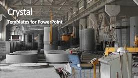  Presentation with concrete pouring during commercial concreting - Amazing slide set having batch - workshop of concrete batching plant backdrop and a gray colored foreground