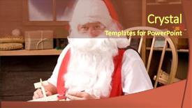  Presentation with santa - Presentation having workshop painting a toy airplane background and a tawny brown colored foreground