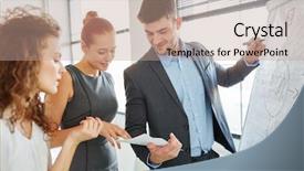  Presentation with business training - PPT theme consisting of workshop presentation as business training background and a  colored foreground