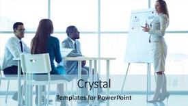  Presentation with financial - Cool new presentation with workshops seminars - woman showing financial charts backdrop and a light blue colored foreground