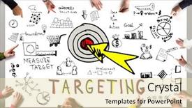  Presentation with people - Audience pleasing slide deck consisting of workshops tables - targeting concept business people backdrop and a lemonade colored foreground