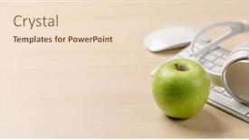  Presentation with creativity - Presentation design enhanced with workspace-with-apple-keyboard-mouse background and a lemonade colored foreground