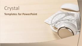  Presentation with creativity - Theme featuring workspace-with-keyboard-mouse background and a lemonade colored foreground