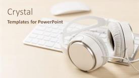  Presentation with creativity - Presentation theme featuring workspace-with-keyboard-mouse background and a lemonade colored foreground