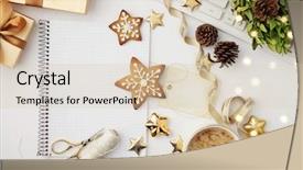  Presentation with christmas borders ornament border - Slide set consisting of workspace with notebook keyboard sketchbook background and a lemonade colored foreground