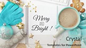  Presentation with notebook - Colorful presentation theme enhanced with workspace with notebook keyboard sketchbook backdrop and a soft green colored foreground