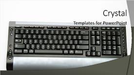  Presentation with wireless adhoc network - Cool new slide set with workstation ergonomics - wireless keyboard isolated backdrop and a  colored foreground