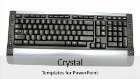  Presentation with wireless - Presentation theme having workstation ergonomics - wireless keyboard isolated background and a  colored foreground