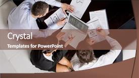  Presentation with japanese new year above view - PPT theme enhanced with workteam thinking about new project background and a tawny brown colored foreground