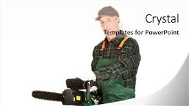  Presentation with chainsaw - PPT layouts featuring  background and a  colored foreground