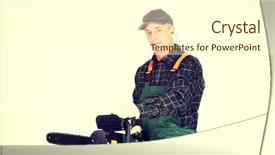  Presentation with chainsaw - Slide set enhanced with  background and a  colored foreground