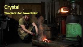  Presentation with hot metal - Beautiful slide deck featuring workwear putting hot molten backdrop and a wine colored foreground