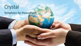  Presentation with save earth - PPT theme featuring round world - let's save our planet earth background and a sky blue colored foreground