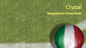  Presentation with soccer field - Amazing PPT theme having italy ball in a soccer field backdrop and a tawny brown colored foreground