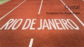  Presentation with college running track hurdle - Theme with welcom 2016 - rio de janeiro written background and a red colored foreground