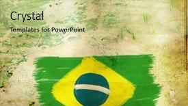  Presentation with brazil - PPT theme enhanced with rio olympics 2016 - vintage photo of brazil flag background and a mint green colored foreground