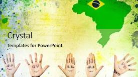  Presentation with map vintage - PPT theme having vintage photo of brazil map background and a blonde colored foreground