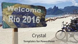  Presentation with welcome solar system - Slide set enhanced with welcome sign to rio de background and a  colored foreground