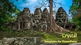  Presentation with religious - PPT theme consisting of world and a world heritage background and a tawny brown colored foreground