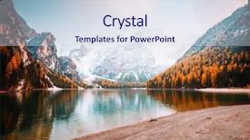  Presentation with world tourism - Beautiful PPT layouts featuring world pictures - scenic image of alpine lake backdrop and a sky blue colored foreground