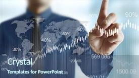  Presentation with world bank - Slide set consisting of world bank - businessman with financial symbols coming background and a ocean colored foreground