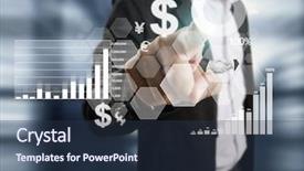  Presentation with world bank - Audience pleasing PPT theme consisting of world bank - businessman with financial symbols coming backdrop and a tawny brown colored foreground