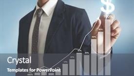  Presentation with world bank - Audience pleasing slide deck consisting of world bank - businessman with financial symbols coming backdrop and a dark gray colored foreground