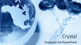  Presentation with bank - Presentation with world bank - glass globe with coin background and a light blue colored foreground