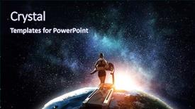  Presentation with route - Beautiful PPT theme featuring world best - choose your route for running backdrop and a wine colored foreground