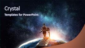  Presentation with route - PPT theme enhanced with world best - choose your route for running background and a navy blue colored foreground