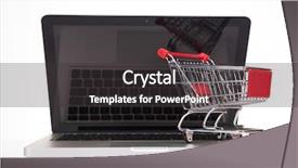  Presentation with online shopping - Audience pleasing PPT theme consisting of world best - computer online shopping concept backdrop and a dark gray colored foreground