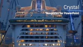  Presentation with seas - Colorful PPT layouts enhanced with world-biggest-passanger-ship backdrop and a ocean colored foreground