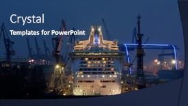  Presentation with hamburg - Presentation having world-biggest-passanger-ship background and a ocean colored foreground