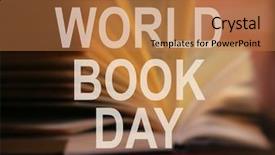  Presentation with world - Amazing presentation design having world book day concept text backdrop and a coral colored foreground