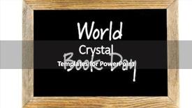  Presentation with world - Colorful slides enhanced with world book day concept text backdrop and a  colored foreground