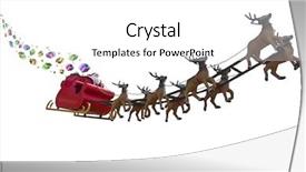  Presentation with santa sleigh - Colorful PPT theme enhanced with world by riding a sleigh backdrop and a white colored foreground