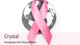  Presentation with world map - Presentation theme enhanced with world cancer day breast cancer background and a  colored foreground