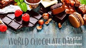  Presentation with nuts milk - Slides having world-chocolate-day-concept background and a gray colored foreground