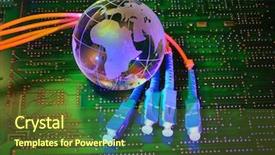  Presentation with world globe earth - Slide set consisting of world communication - abstract computer with technology earth background and a tawny brown colored foreground