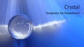  Presentation with optic - PPT theme consisting of world communication - fiber optic with glass globe background and a light blue colored foreground