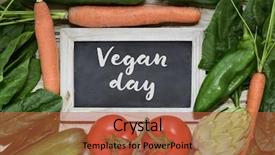  Presentation with vegan - Presentation theme having world cuisine - high-angle shot of a wooden background and a  colored foreground