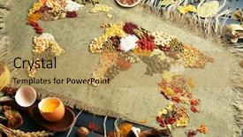  Presentation with spices - Amazing PPT layouts having world cuisine - spices on sackcloth on wooden backdrop and a yellow colored foreground