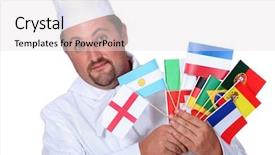  Presentation with world vinatge - Amazing presentation design having world cuisine chef backdrop and a lemonade colored foreground