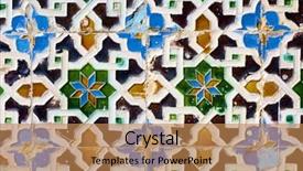  Presentation with tile - Cool new presentation theme with world culture - closeup of a ceramic tile backdrop and a coral colored foreground